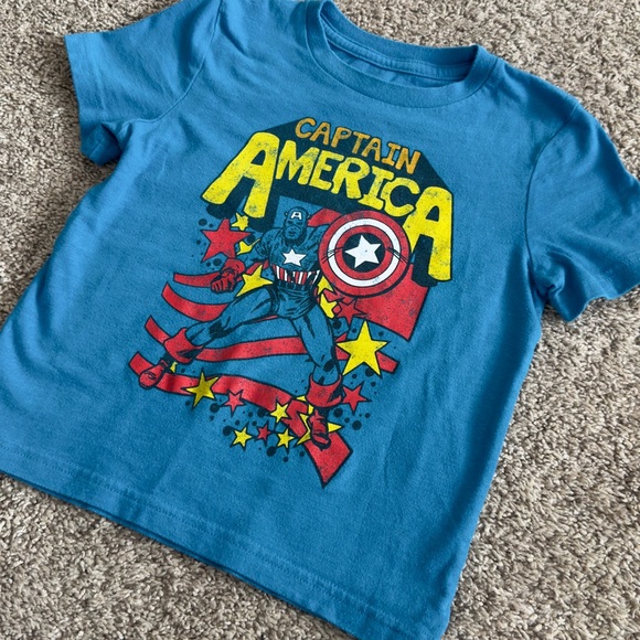 Marvel captain America toddler boys short sleeve blue tshirt tee size 3T - Picture 2 of 4